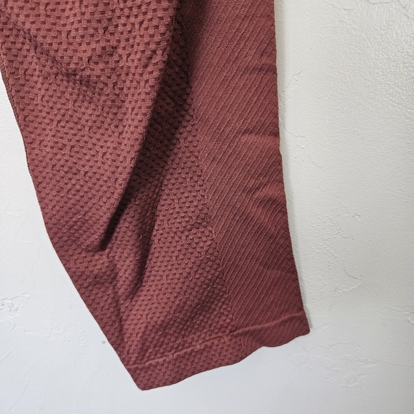 Z by Zella NWT Womens XL High Waist 7/8 Length Maroon Leggings Textured Athletic - Picture 4 of 7